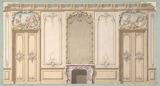 Elevation of a salon decorated in Louis XV style