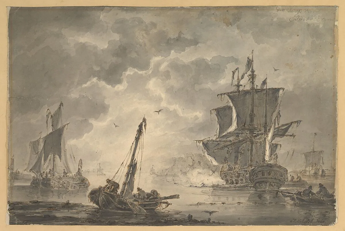 Marine, the Cannon Shot — Johannes Christiaan Schotel