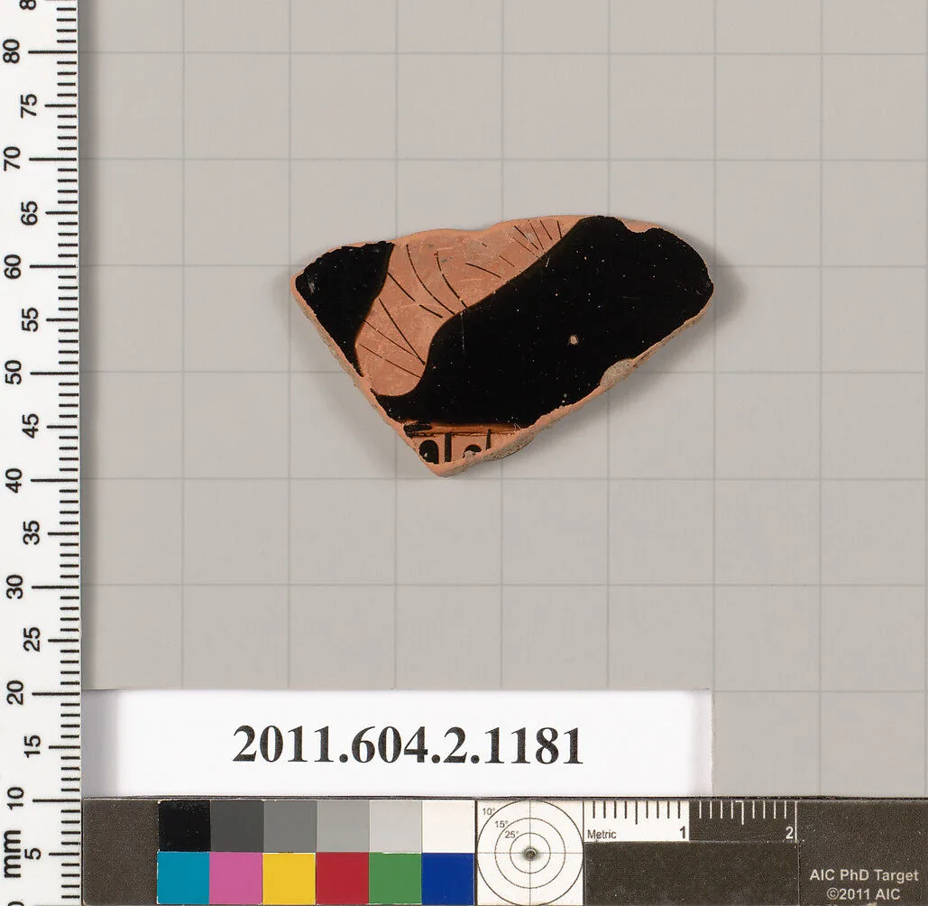 Terracotta fragment of a small, closed shape — Unknown