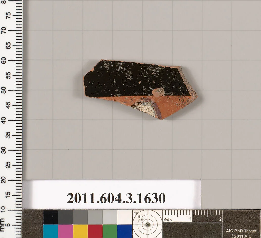 Terracotta fragment of a kylix: Band cup (drinking cup) — Unknown
