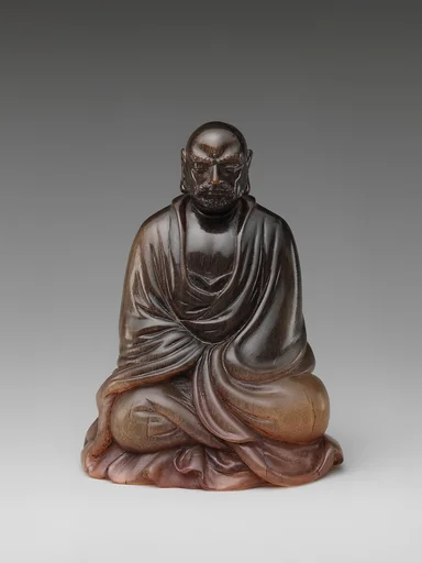 晚明清初 犀角雕達摩坐像|Buddhist monk Bodhidharma (Chinese: Damo)
