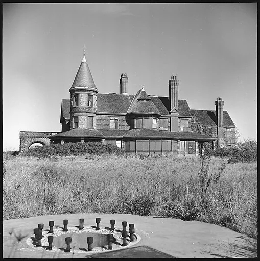 [11 Views of Beach Mansion and Two Unidentified Men]