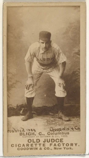 Edwin Forrest "Ned" Bligh, Catcher, Cleveland, from the Old Judge series (N172) for Old Judge Cigarettes