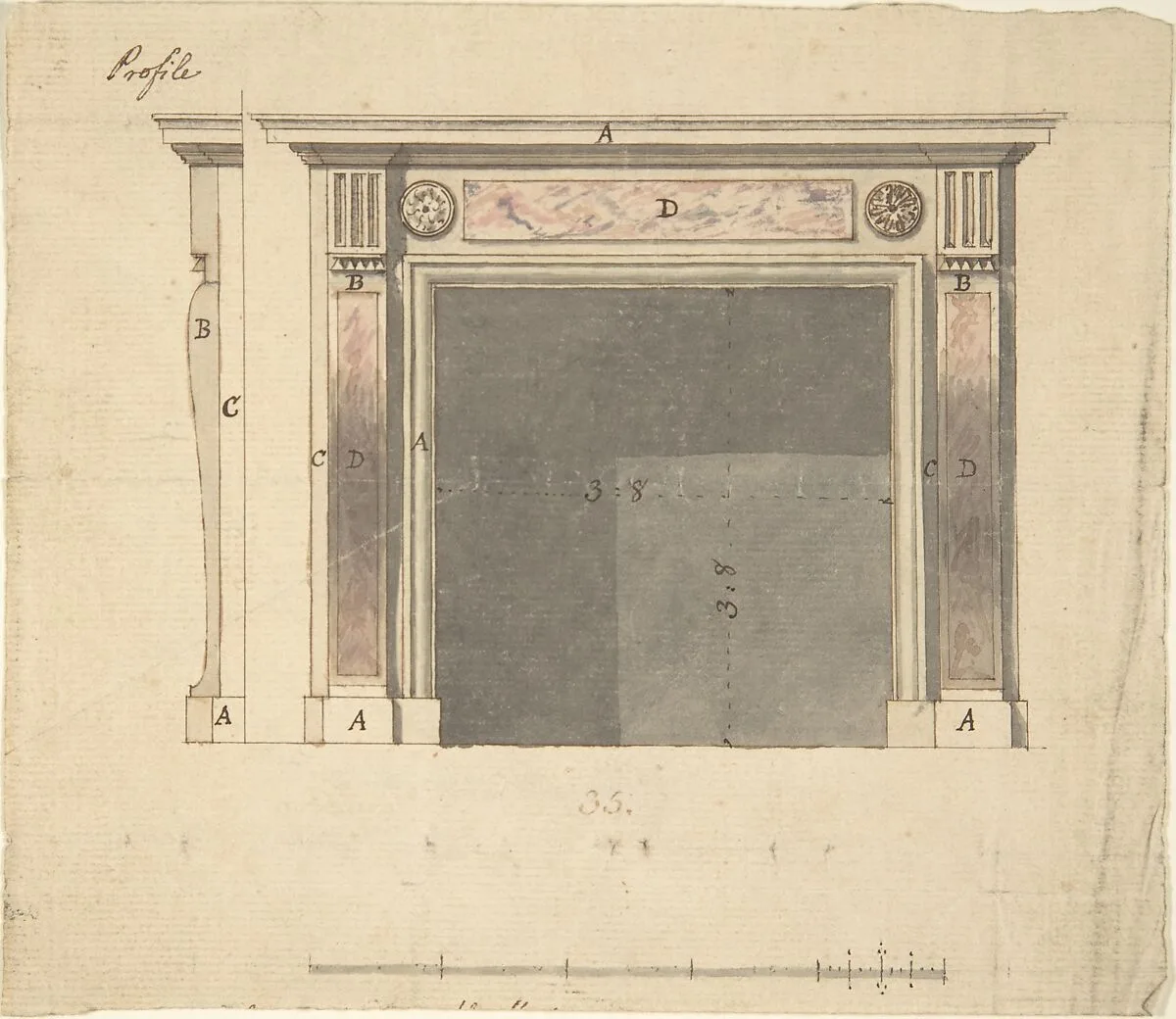 Design for a Chimneypiece — Sir William Chambers