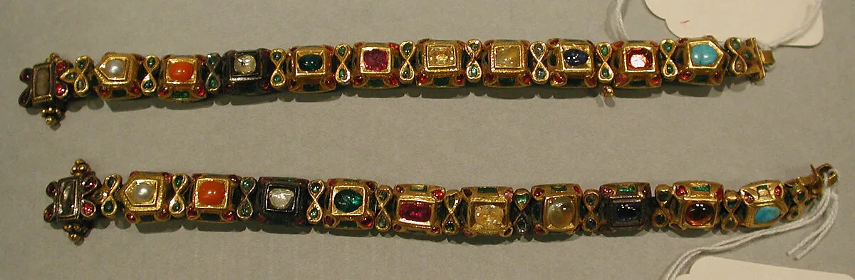 Nine-Gem (Navaratna) Talismanic Bracelet, One of a Pair — Unknown