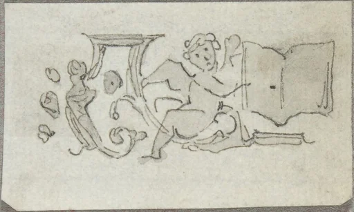 Sketch of a Putto Holding an Open Book