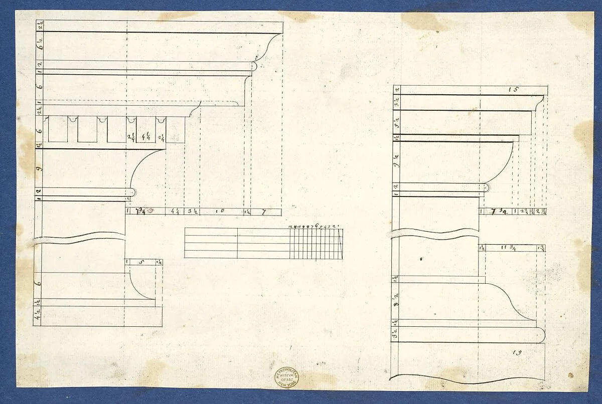 Moldings for Bookcases, from Chippendale Drawings, Vol. II — Thomas Chippendale