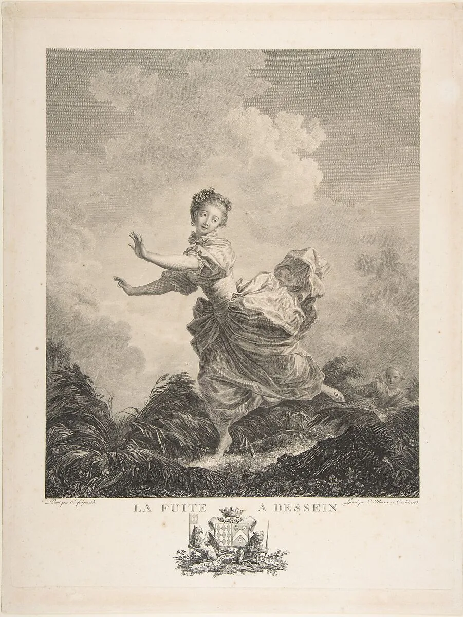La Fuite a Dessein — Jean Honoré Fragonard|Charles François Adrien Macret|Jacques Couché