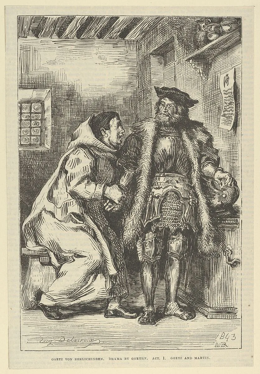 Goetz and Friar Martin — Eugène Delacroix|Andrew, Best, Leloir, Hotelin et Régnier