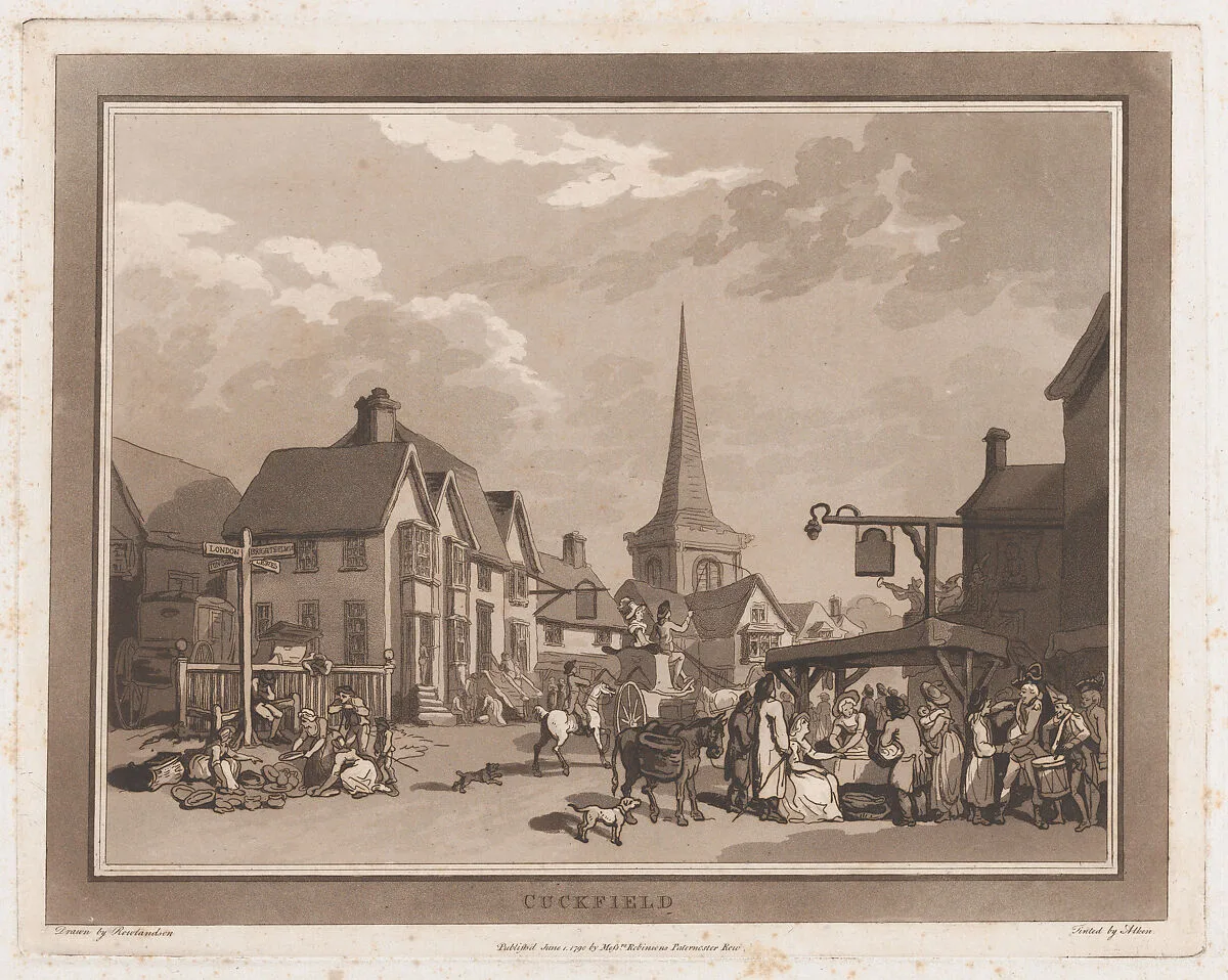 Cuckfield (An Excursion to Brighthelmstone) — G. G. J. & J. Robinson|Samuel Alken|Henry Wigstead|Thomas Rowlandson