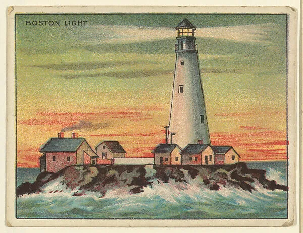 Boston Light, from the "Lighthouse Series" (T77), issued with Hassan Cigarettes by the American Tobacco Company — American Tobacco Company