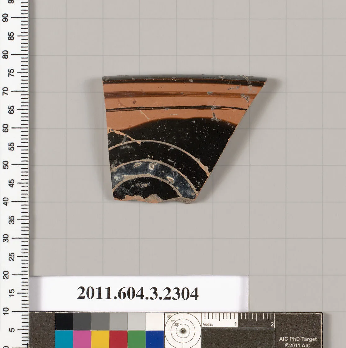 Terracotta rim fragment of a kylix: eye-cup (drinking cup) — Unknown