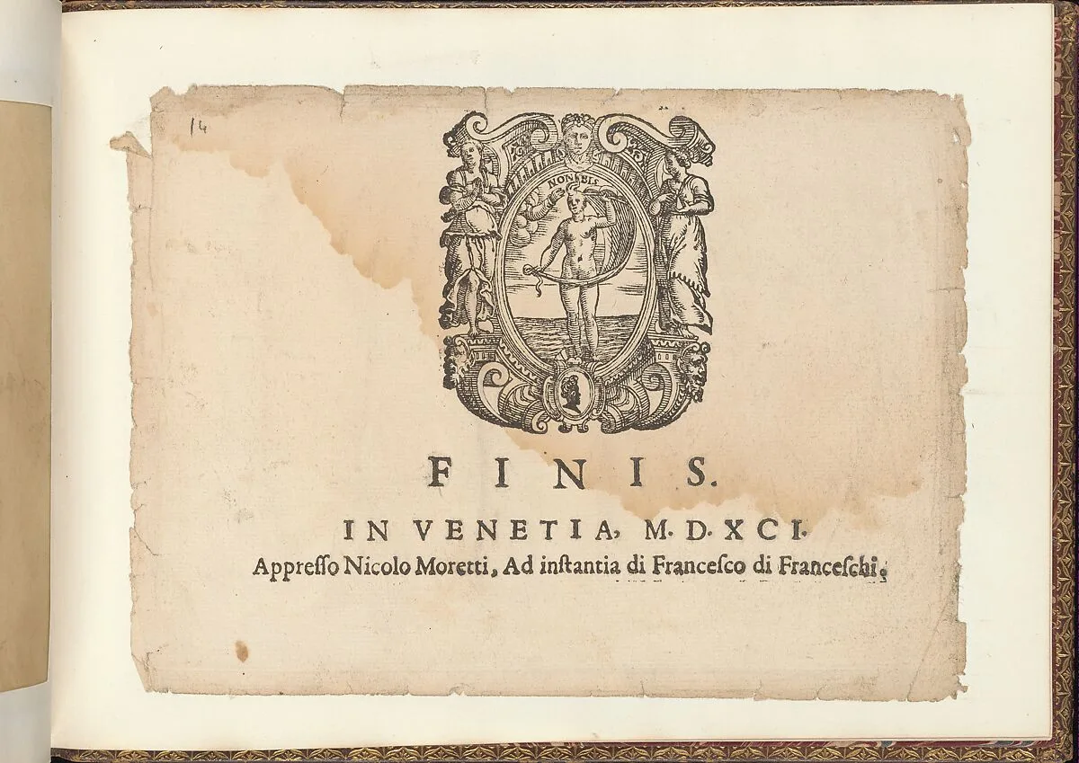Prima parte de' fiori, page 15 (recto) — Giovanni Battista Ciotti|Nicolo Moretti|Francesco de' Franceschi