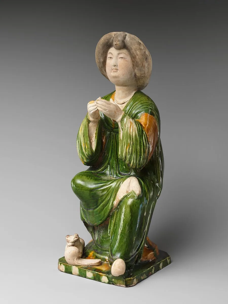 唐 三彩陶仕女俑|Seated court lady — Unknown