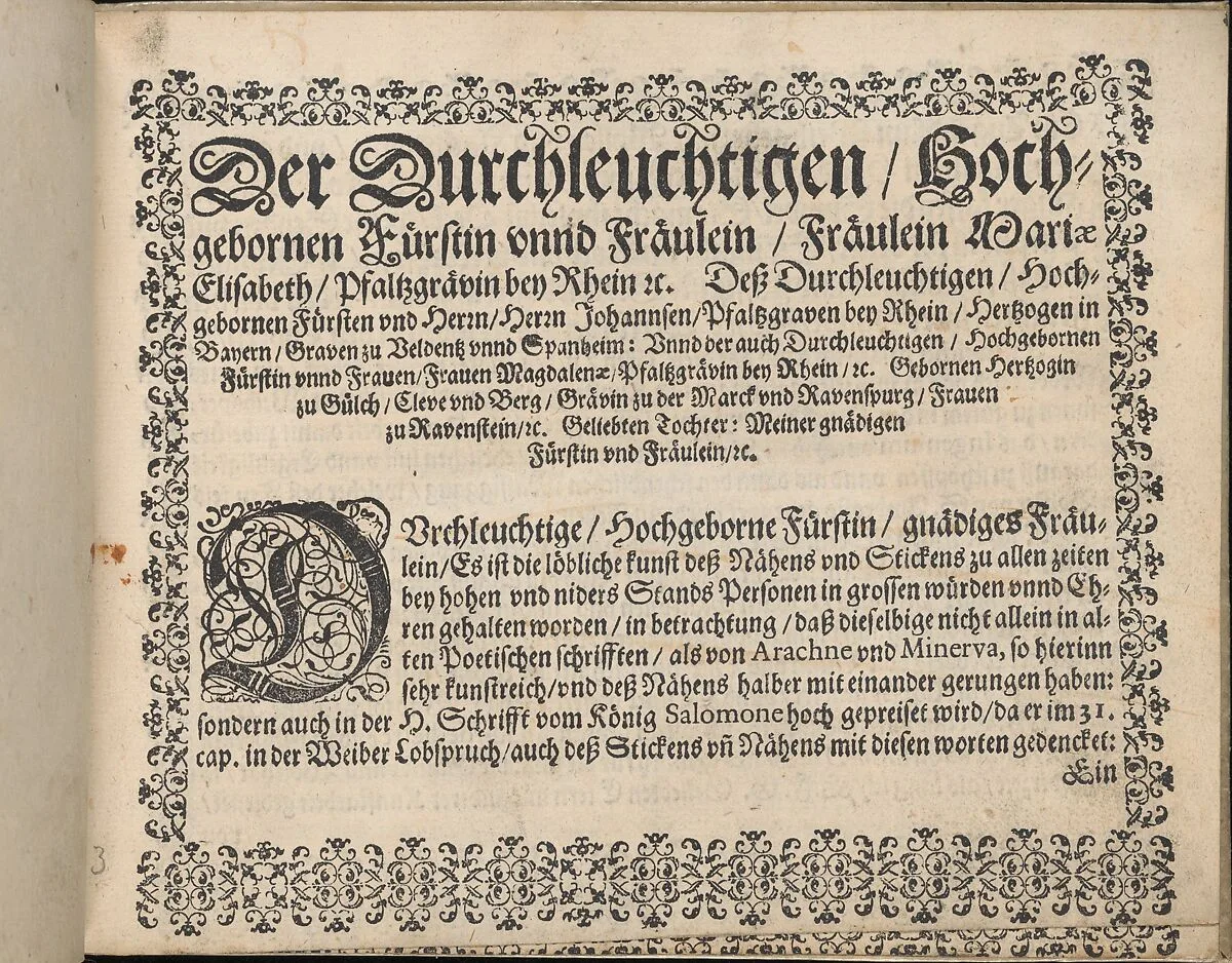 Newes Modelbuch in Kupffer (Page, 3r) — Johann Sibmacher