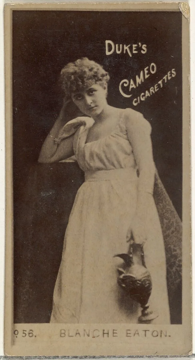 Card Number 56, Blanche Eaton, from the Actors and Actresses series (N145-4) issued by Duke Sons & Co. to promote Cameo Cigarettes — W. Duke, Sons & Co.