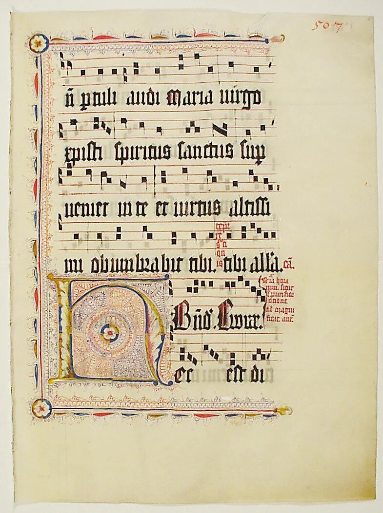 Manuscript Leaf with Initial H, from an Antiphonary — Unknown