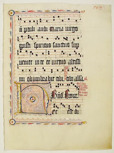 Manuscript Leaf with Initial H, from an Antiphonary