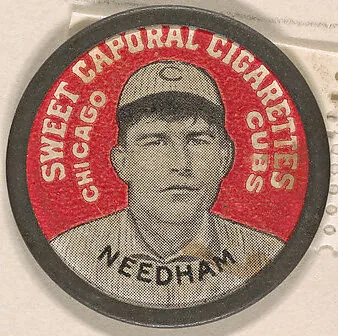 Needham, Chicago Cubs (red), from the Domino Discs series (PX7), issued by Kinney Brothers — Kinney Brothers Tobacco Company