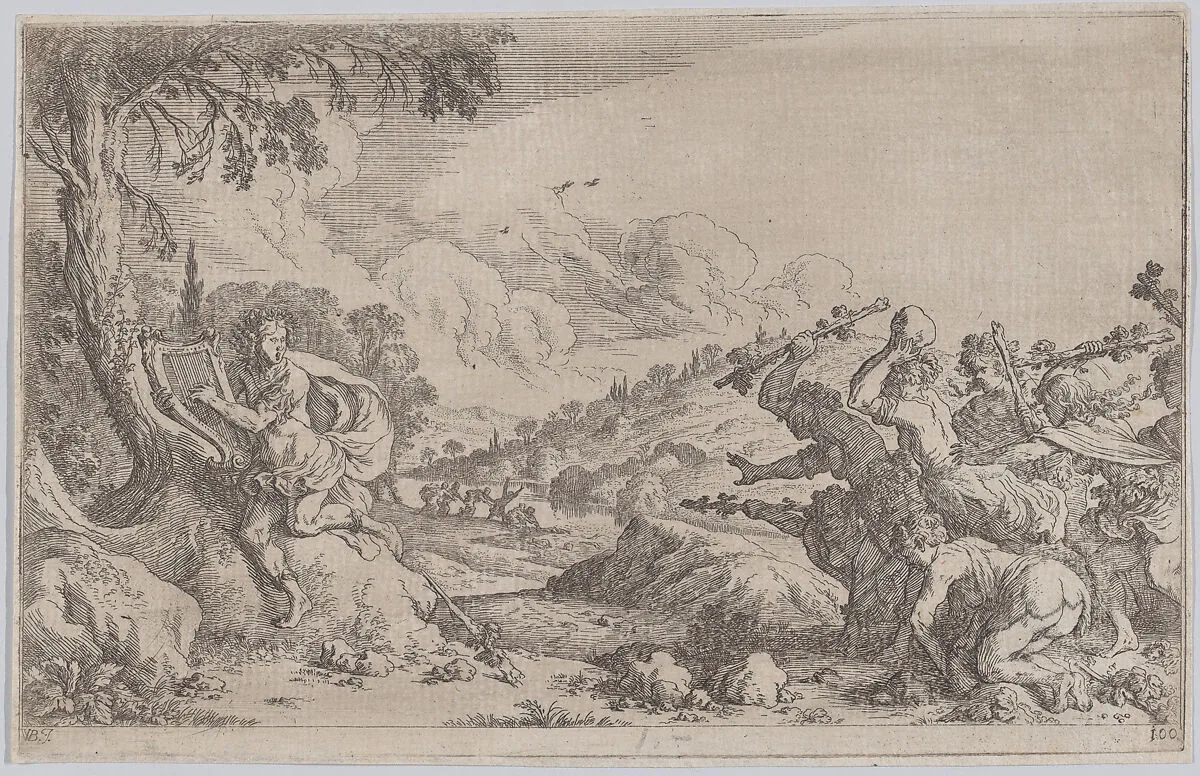 Plate 100: The death of Orpheus, from 'Ovid's Metamorphoses' — Johann Wilhelm Baur