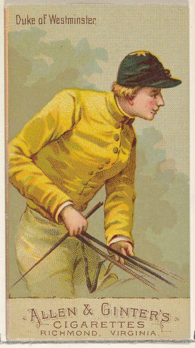 Duke of Westminster, from the Racing Colors of the World series (N22b) for Allen & Ginter Cigarettes — Allen & Ginter
