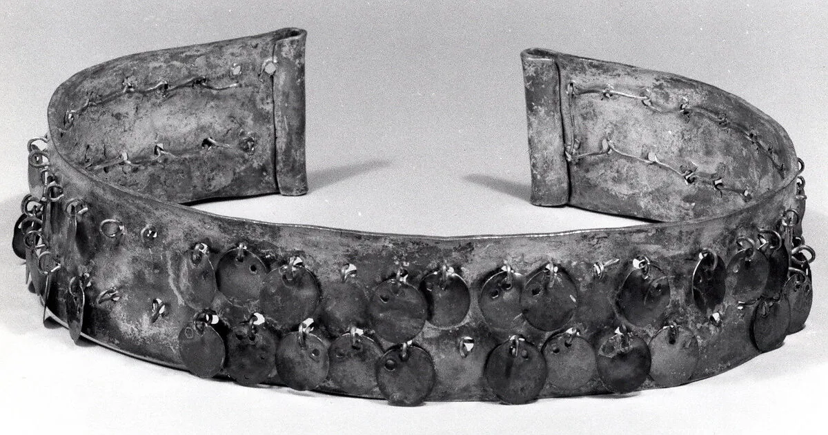 Hammered Silver Diadem with Dangles — Unknown