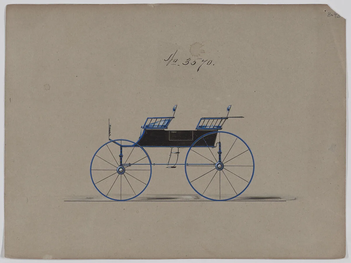 Design for 4 seat Phaeton, no top, no. 3570 — Brewster & Co.