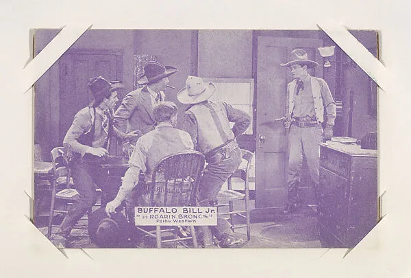 Buffalo Bill Jr. in "Roarin Broncs" from Western Stars or Scenes Exhibit Cards series (W412) — Unknown
