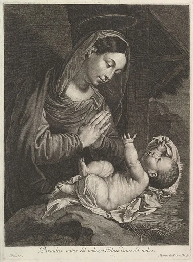 La Vierge adorent l'Enfant Jesus