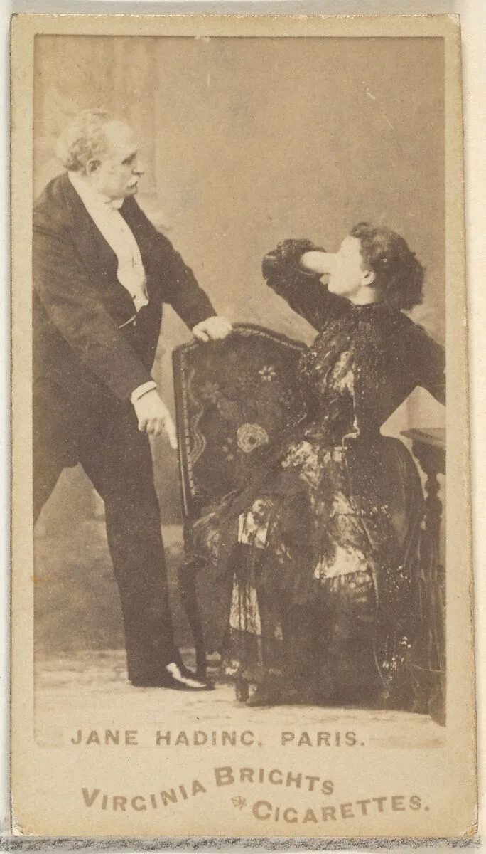 Jane Hading, Paris, from the Actors and Actresses series (N45, Type 1) for Virginia Brights Cigarettes — Allen & Ginter