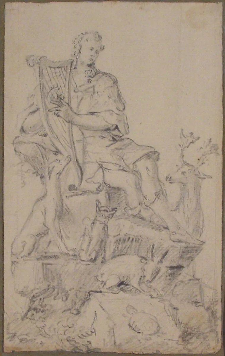 Apollo or Orpheus surrounded by Animals — Anonymous, French, 16th century