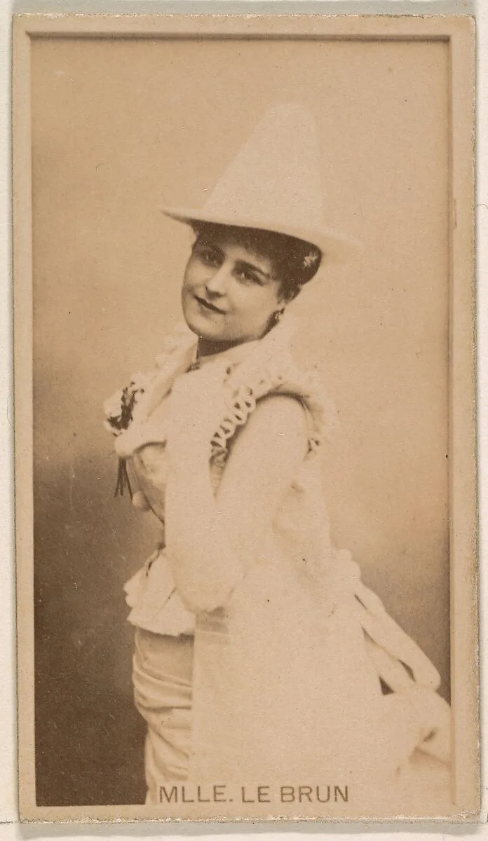 Mlle. Le Brun, from the Actresses series (N245) issued by Kinney Brothers to promote Sweet Caporal Cigarettes — Kinney Brothers Tobacco Company