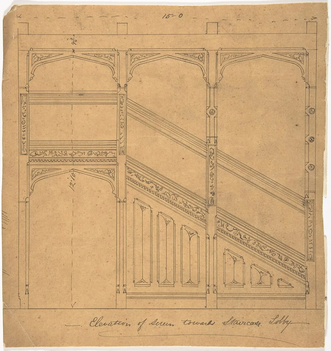 Staircase Lobby Design — Anonymous, British, 19th century