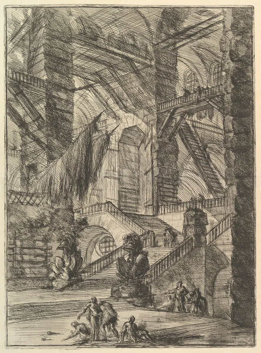 The Staircase with Trophies, from "Carceri d'invenzione" (Imaginary Prisons) — Giovanni Battista Piranesi|Giovanni Bouchard