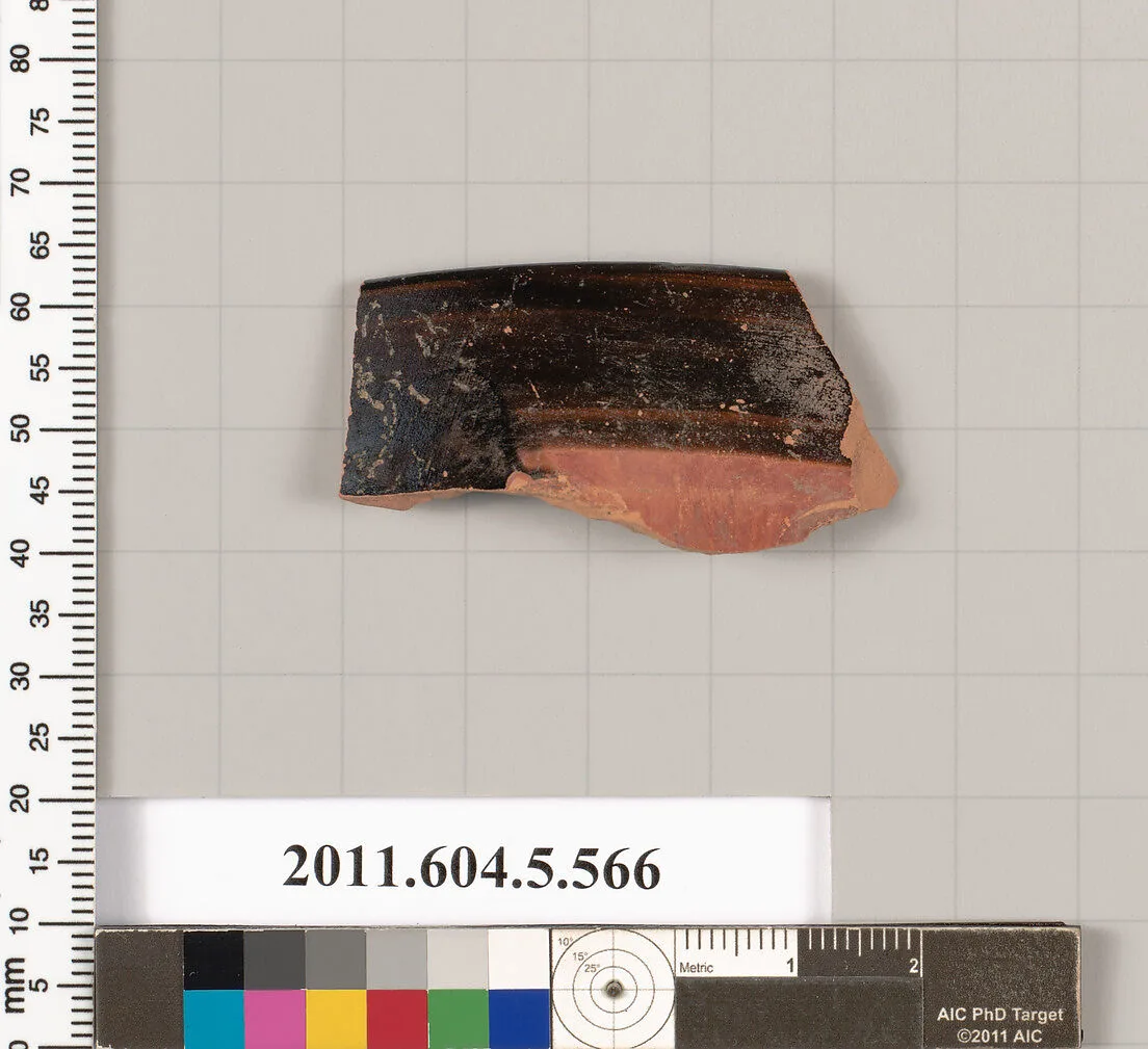 Terracotta rim fragment of a kylix (drinking cup) — Unknown