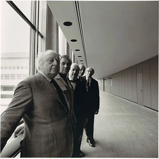 [Virgil Thomson, Leonard Bernstein, Walter Piston, William Schuman, and Aaron Copland]