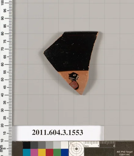 Terracotta rim fragment of a kylix: Band cup (drinking cup)