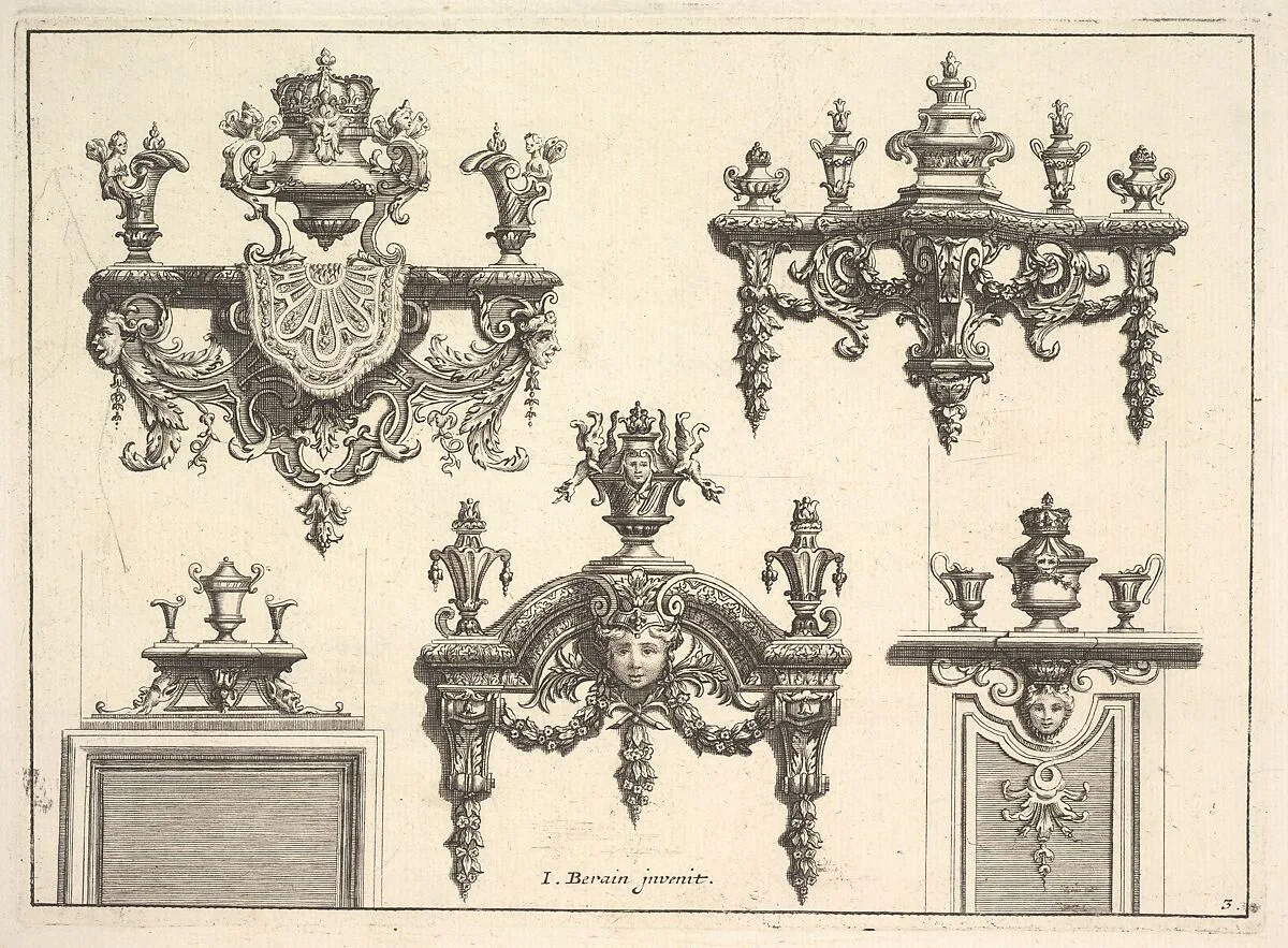 Designs for Brackets with Silverwork — Jean Berain