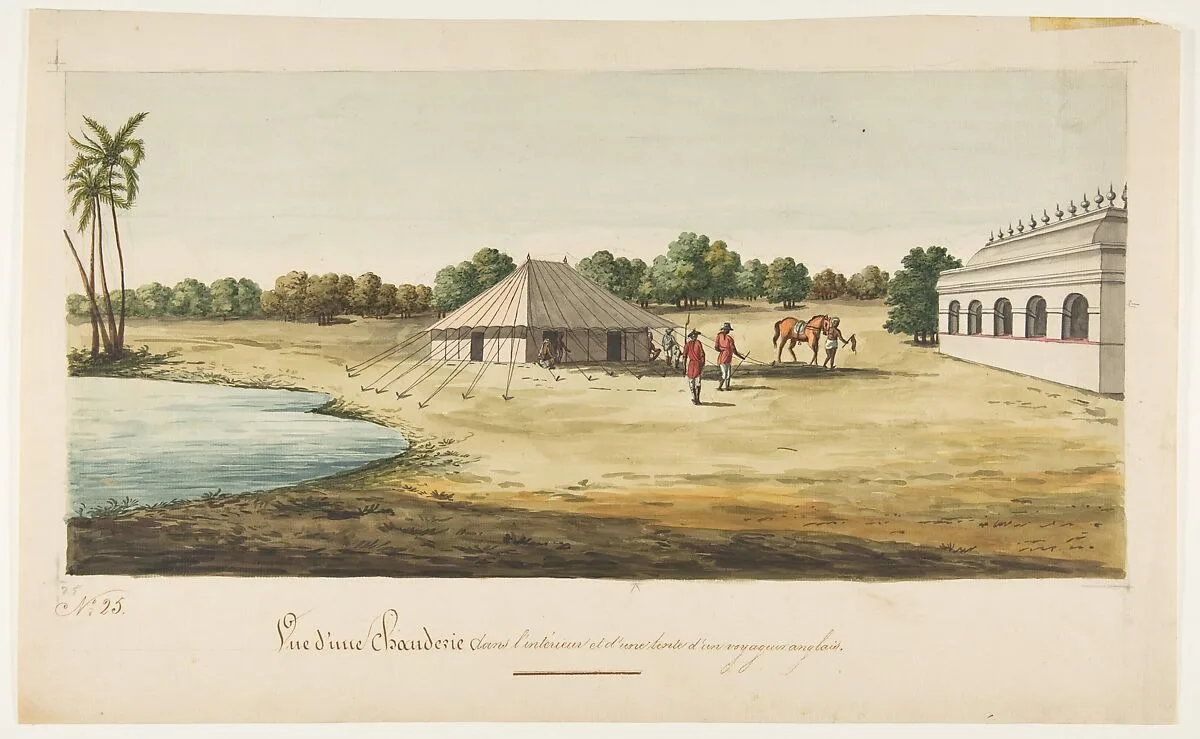 View of a Chaudézie in the interior of an English traveller's tent — Anonymous, French, 19th century