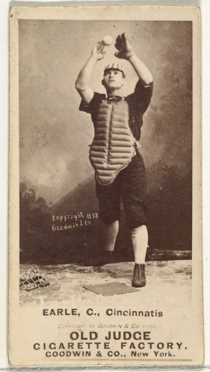 William Moffat "Billy" Earle, Catcher, Cincinnati, from the Old Judge series (N172) for Old Judge Cigarettes — Goodwin & Company