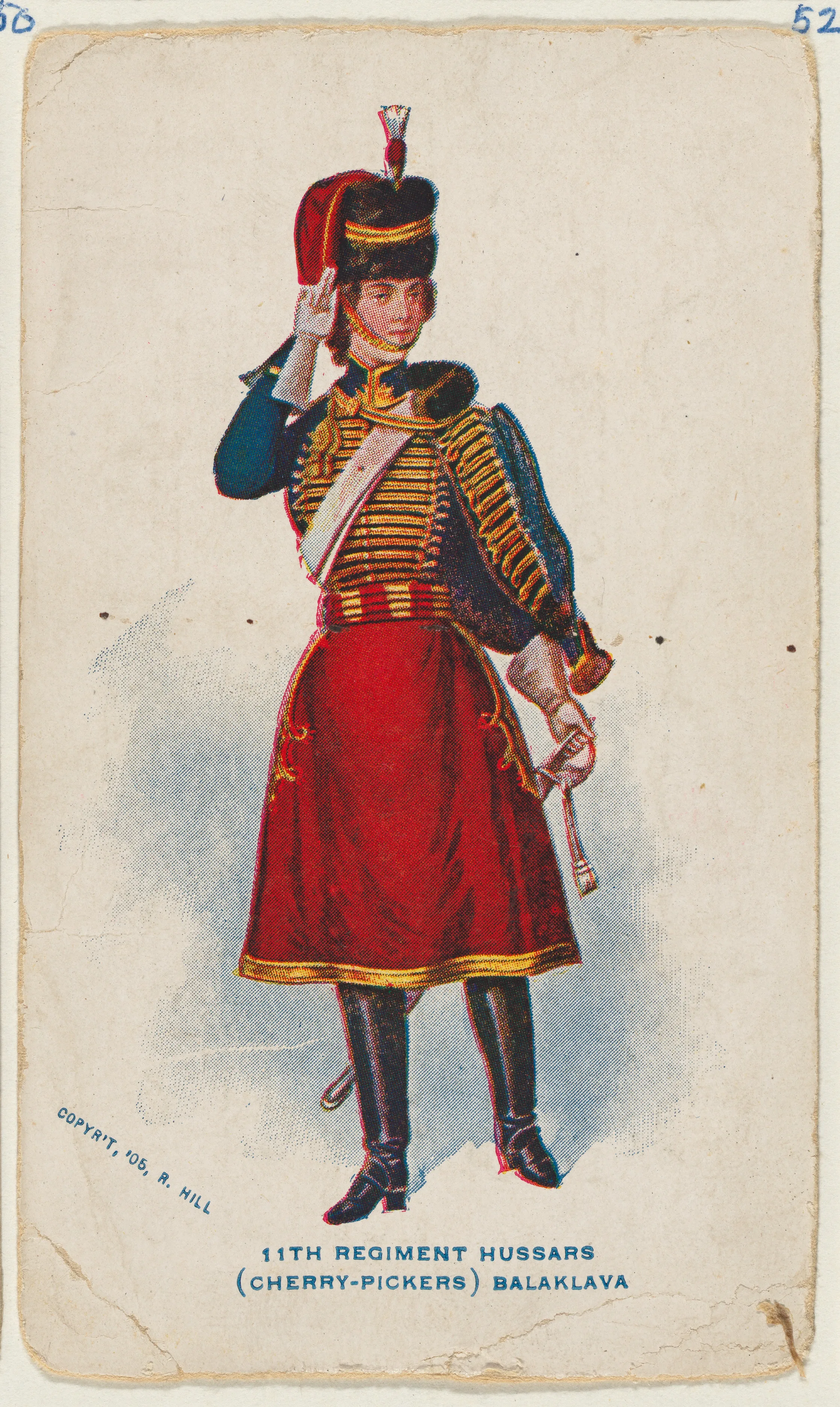 11th Regiment Hussars (Cherry-Pickers) Balaklava, from the "Girls and Men in Costume" series (T65), issued with Golden Eagle Cigars by I. Lewis & Co. — I. Lewis & Co., Newark, New Jersey