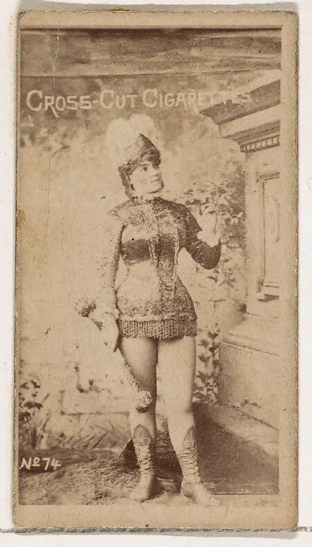 Card Number 74, from the Actors and Actresses series (N145-1) issued by Duke Sons & Co. to promote Cross Cut Cigarettes — W. Duke, Sons & Co.