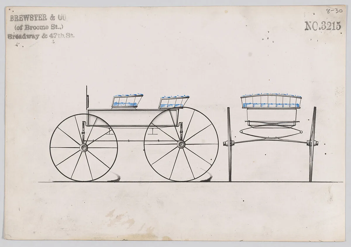 Design for 4 seat Phaeton, no top, no. 3215 — Brewster & Co.