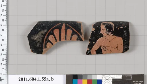 Terracotta rim fragments of a kylix (drinking cup)
