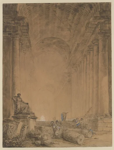 Figures in a Colonnade