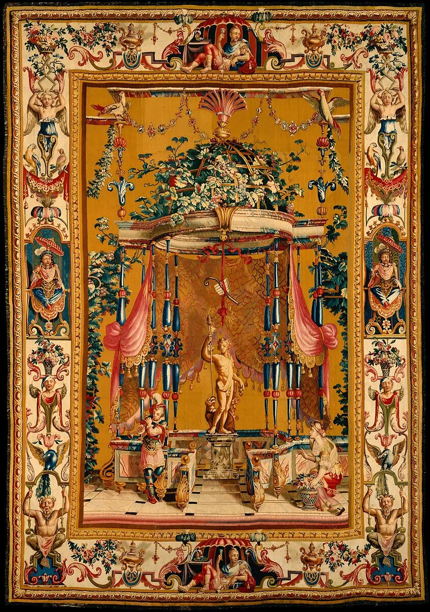 The Offering to Bacchus (from a set of five Berain Grotesques) — Jean-Baptiste Monnoyer|Philippe Béhagle|Beauvais|Jean Berain|Guy Louis Vernansal the Elder