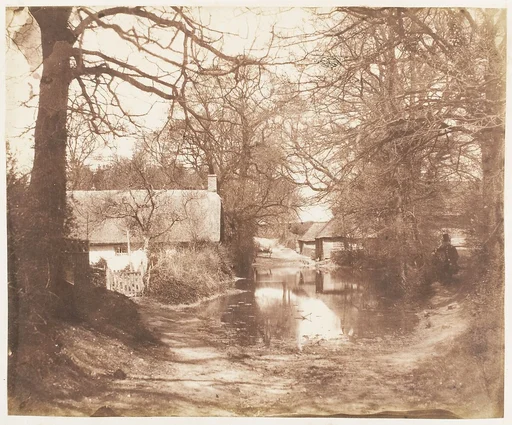 [View of a House in the Woods, with a Waterlogged Road]