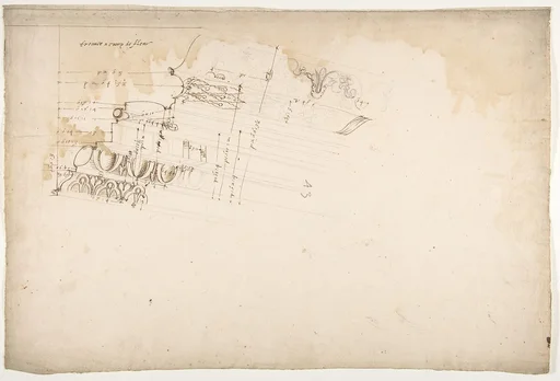 Unidentified, cornice, projection (recto) blank (verso)