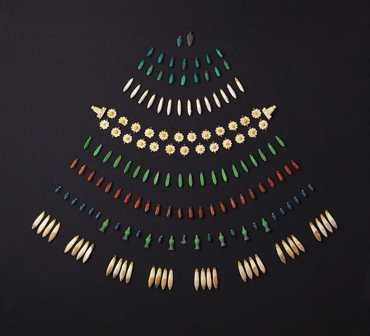 126 beads from broad collars — Unknown