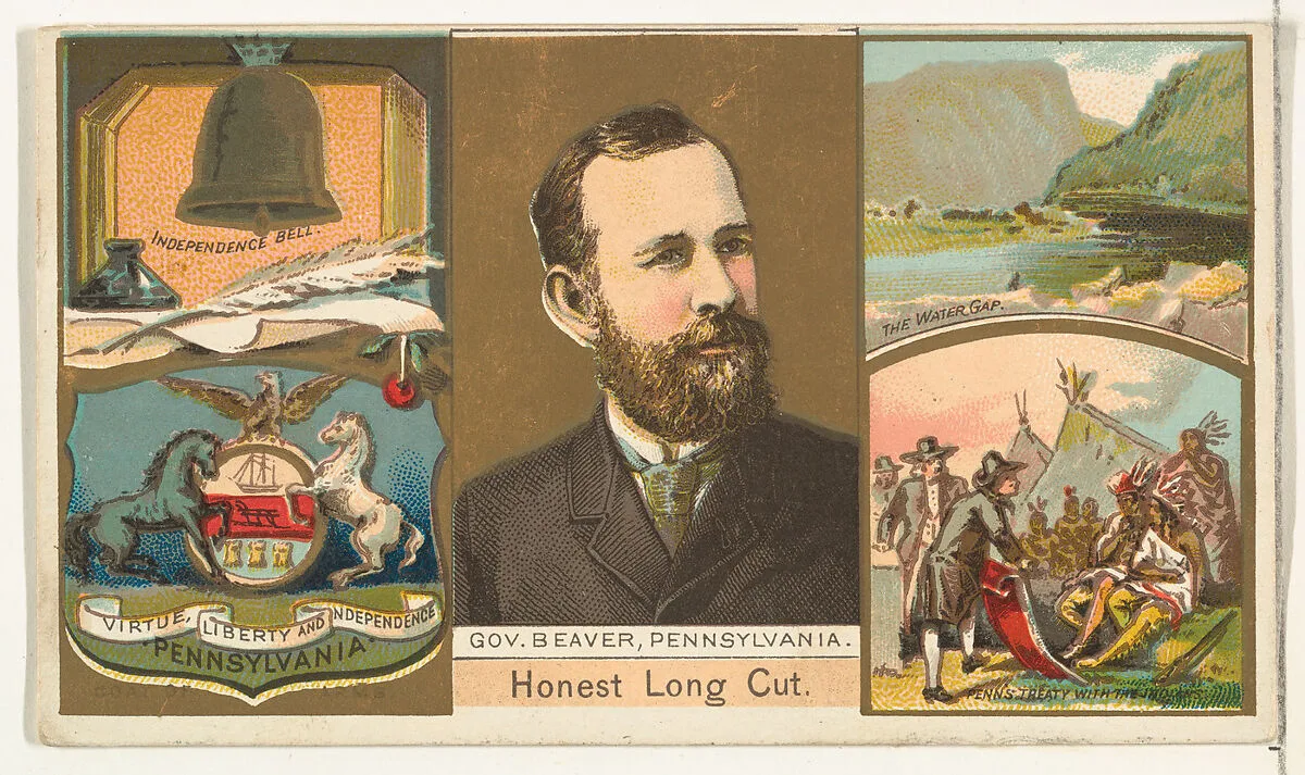 Governor Beaver, Pennsylvania, from "Governors, Arms, Etc." series (N133-1), issued by Duke Sons & Co. — W. Duke, Sons & Co.